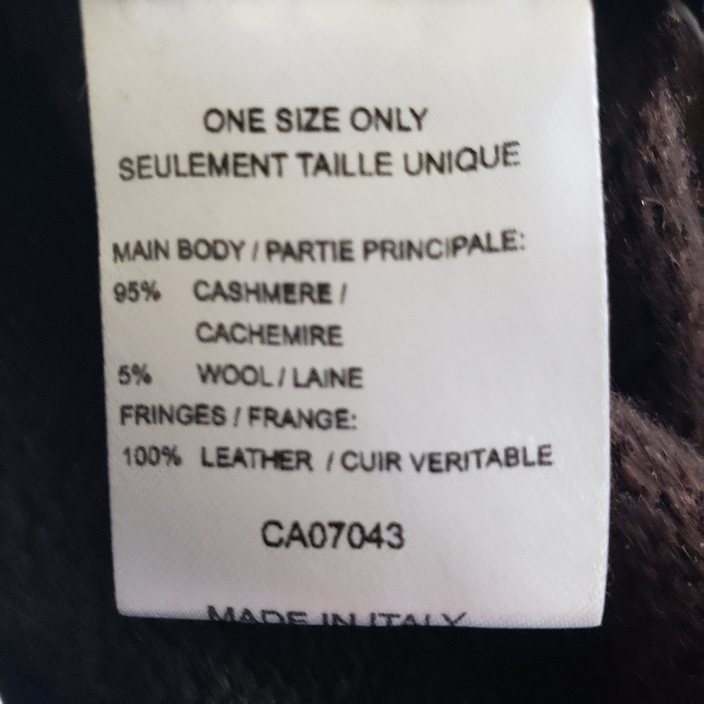 TESMA BNWT Assymetrical Made In Italy Cashmere Blend Poncho Suede Fringes - O/S - Picture 4 of 9